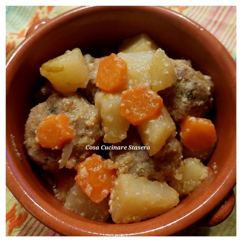 Polpettine in umido con Carote e Patate