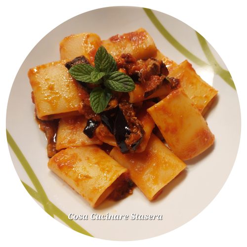 Paccheri con pesce spada e melanzane