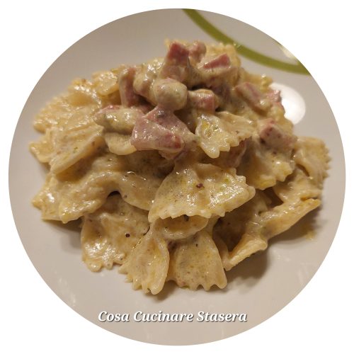 Pasta al Pesto di Pistacchio e Mortadella
